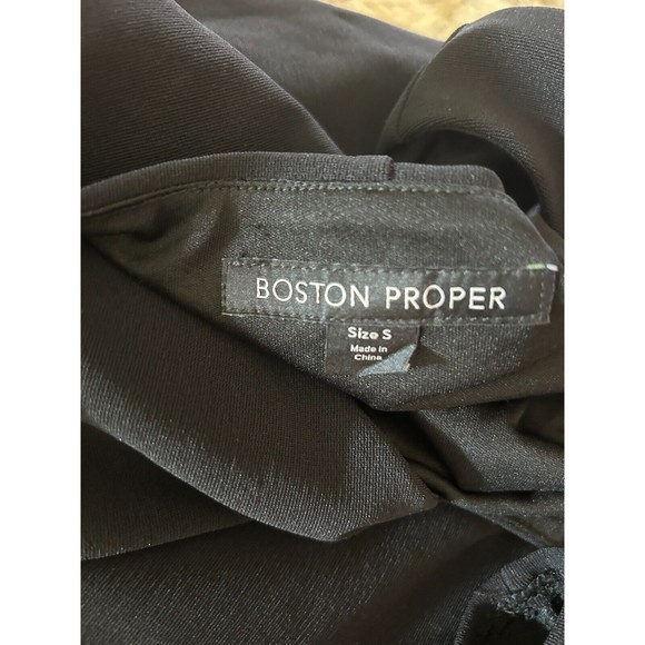 Boston Proper Blouse Women’s Small Black Cold Shoulder Shirt Top Short Sleeve - Picture 4 of 12